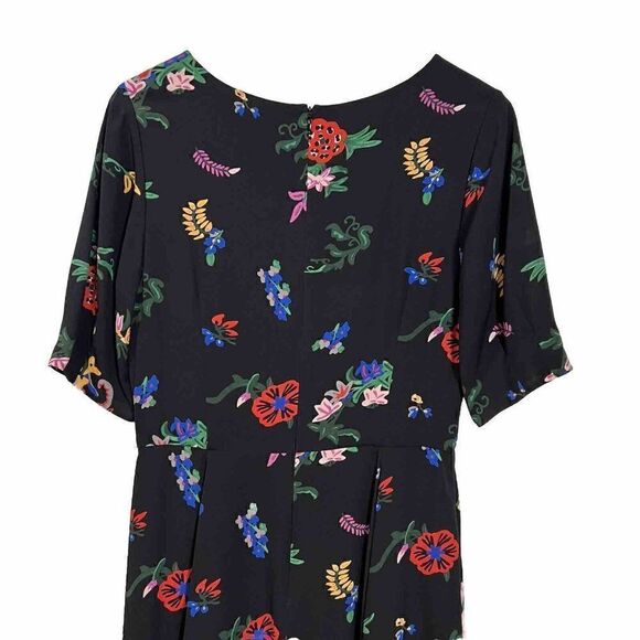 Novis Womens Silk Dress Size 8 Novelty Print Floral Runway Made In USA - Picture 9 of 14